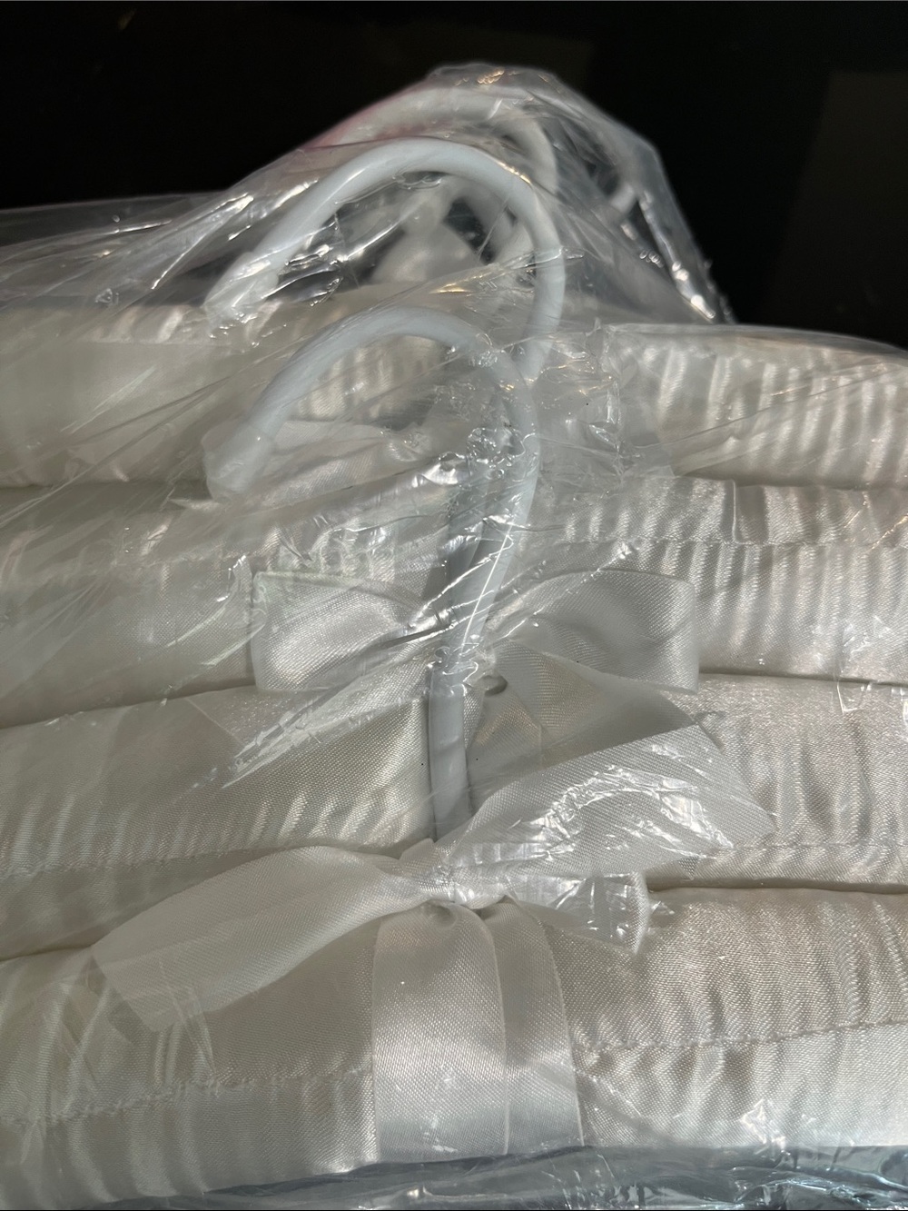 White Satin Padded Hangers 8 piece- 17” - Picture 2 of 2